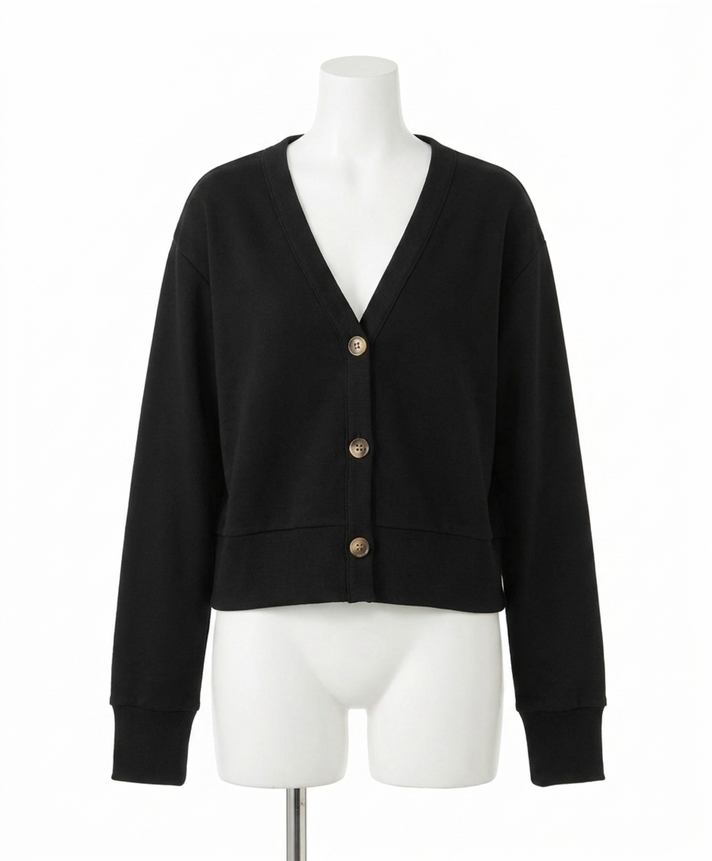 NEW CHASER bridge cardigan in black